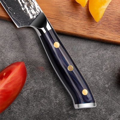 Нож сантоку из дамасской стали Keemake 5 Inch Santoku Knife, синий