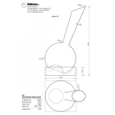 Декантер Italesse Vinocchio Transparent Base