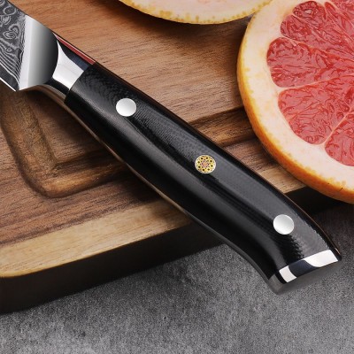 Нож из дамасской стали для овощей Keemake 3.5 Inch Paring Knife, черный