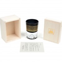 Рюмка TAJIMA GLASS Фудзи с позолотой 85 мл, черная