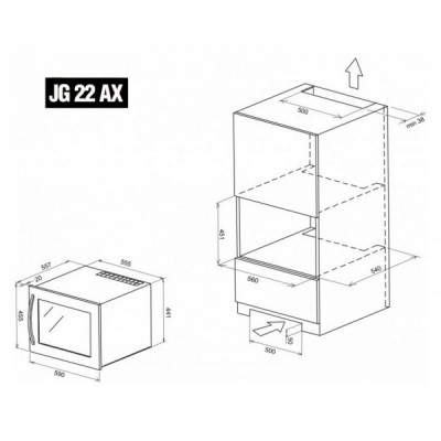 Винный шкаф компрессорный встраиваемый Ip Industrie Jg 22-6 Ax