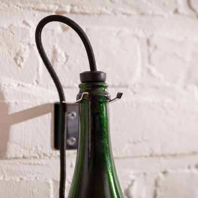 Светильник подвесной из винной бутылки  L'Atelier du Vin Bouteille Torche Vert bouteille