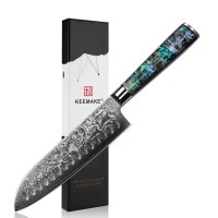 Нож сантоку из дамасской стали Keemake 7 Inch Santoku Knife, разноцветный Нож сантоку из дамасской стали Keemake 7 Inch Santoku Knife, разноцветный