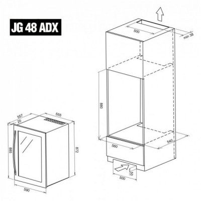 Винный шкаф компрессорный встраиваемый Ip Industrie Jg 48-6 Ad X
