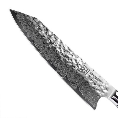 Нож кирицукe из дамасской стали Keemake 8 Inch Kiritsuke Knife, синий + бежевый