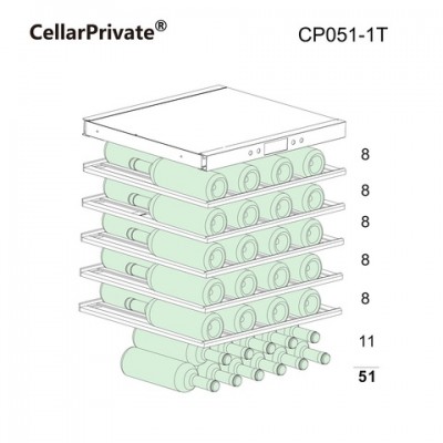 Винный шкаф Cellar Private встраиваемый, однокамерный CP051-1TWH