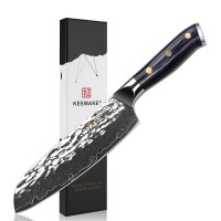 Нож сантоку из дамасской стали Keemake 7 Inch Santoku Knife, синий Нож сантоку из дамасской стали Keemake 7 Inch Santoku Knife, синий