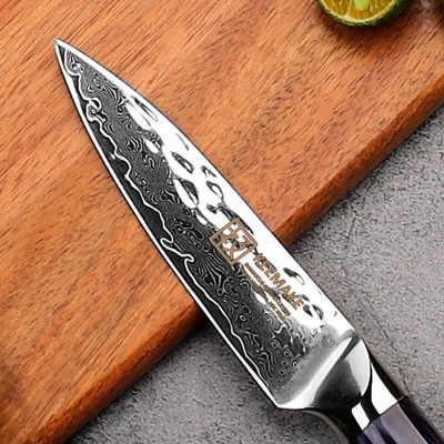 Нож из дамасской стали для овощей Keemake 3,5 Inch Paring Knife, синий