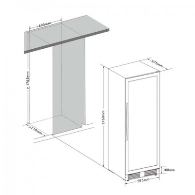 Винный шкаф Cellar Private трёхзонный на 143 бутылки CP154-3TB