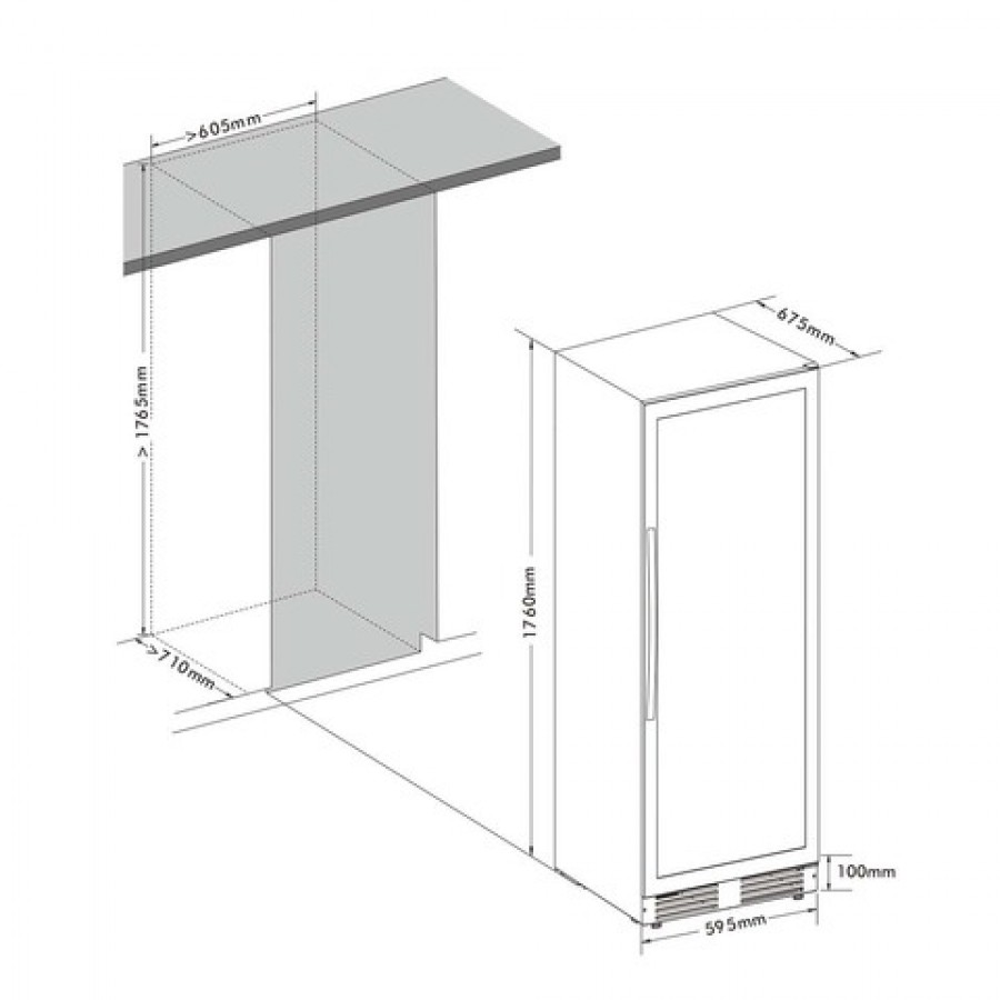 Винный шкаф Cellar Private трёхзонный на 143 бутылки CP154-3TB