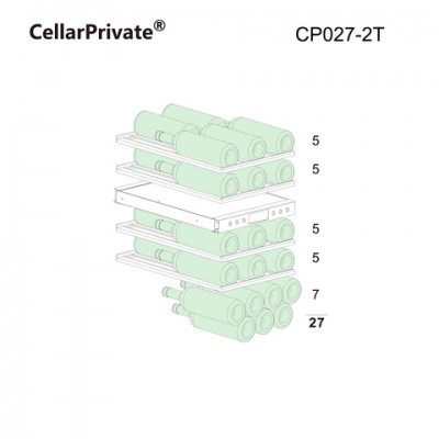 Винный шкаф Cellar Private двухзонный встраиваемый CP027-2TW