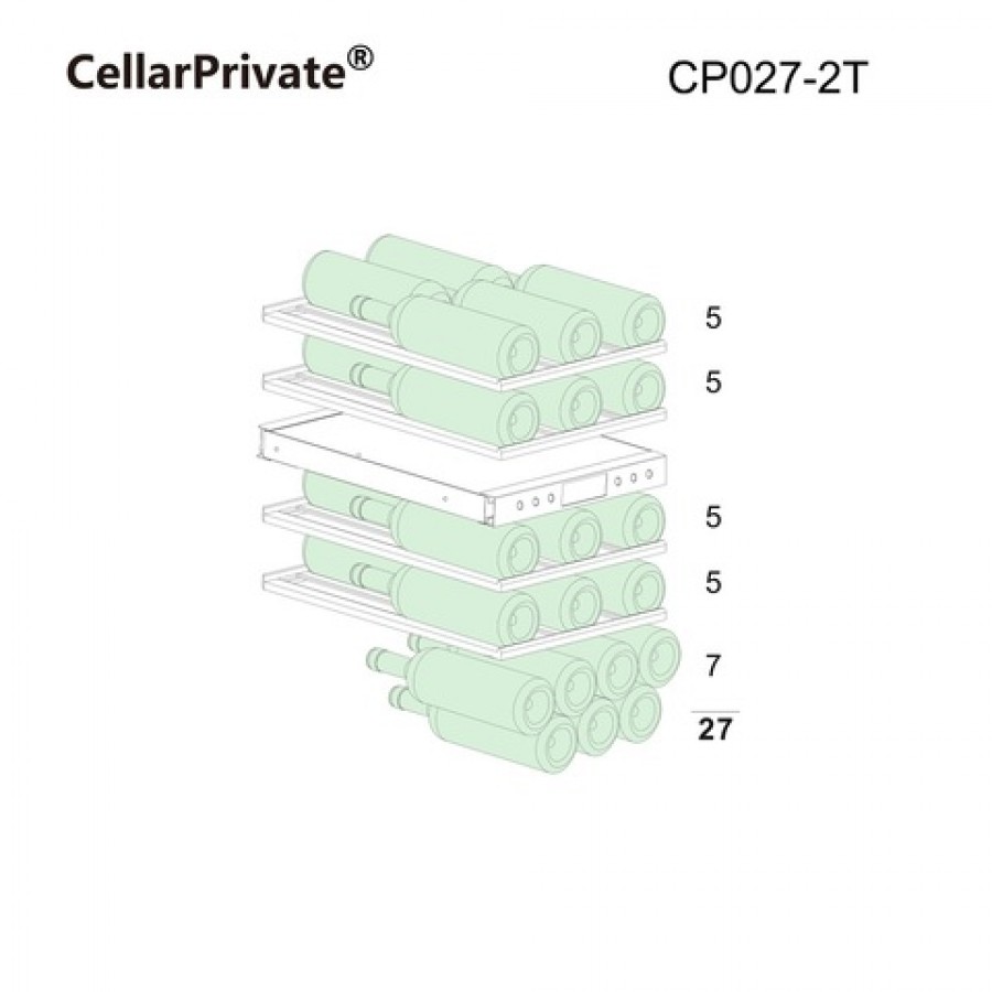 Винный шкаф Cellar Private двухзонный встраиваемый CP027-2TW