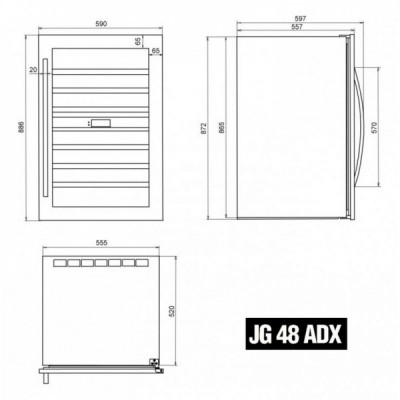 Винный шкаф компрессорный встраиваемый Ip Industrie Jg 48-6 Ad X