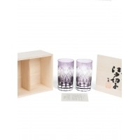 Набор стаканов TAJIMA GLASS с узором Нанако 220 мл, фиолетовый 2 шт