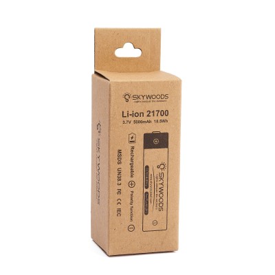 Аккумулятор SKYWOODS 21700, 5000mAh, 1000 циклов перезарядки