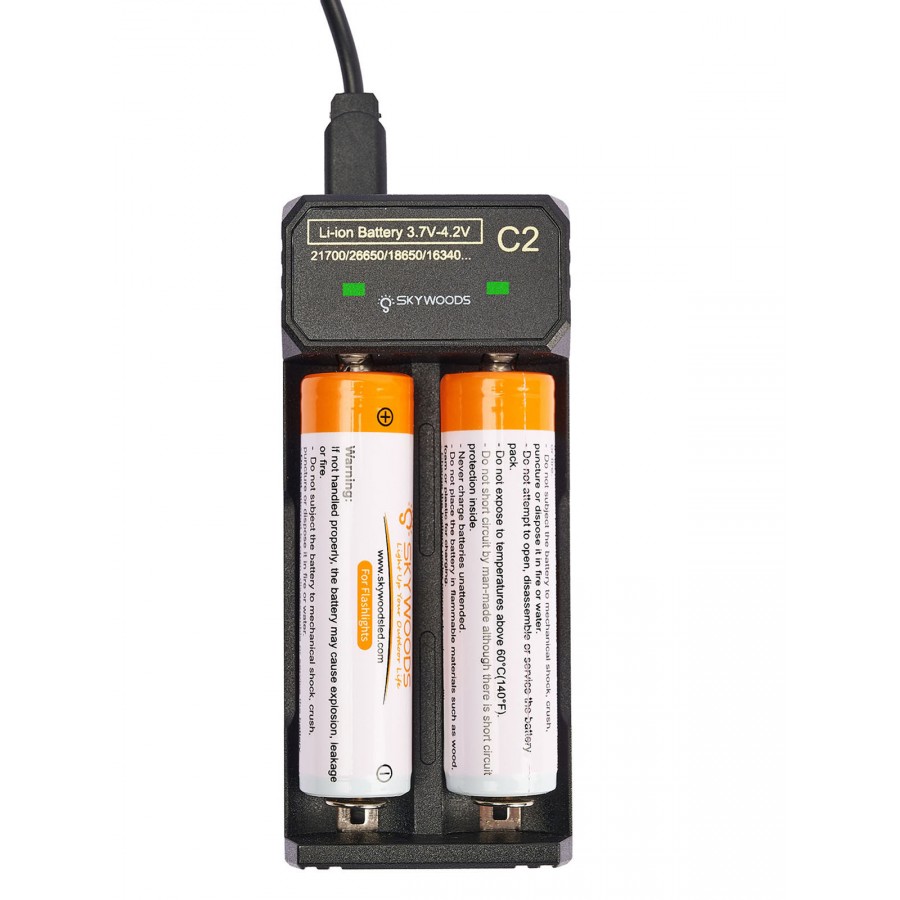 Зарядное устройство SKYWOODS для двух аккумуляторов 10400 - 26700 Зарядное устройство SKYWOODS для двух аккумуляторов 10400 - 26700