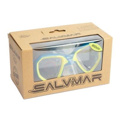 Маска Salvimar MORPHEUS MID подростковая, Голубой/Желтый (8-14 лет)