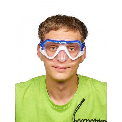 Маска Savimar HORIZON, прозрачный силикон/синяя рамка