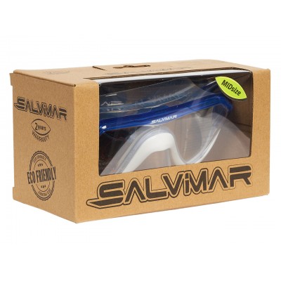 Маска Savimar HORIZON, прозрачный силикон/синяя рамка