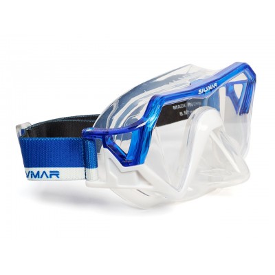 Маска Savimar HORIZON, прозрачный силикон/синяя рамка
