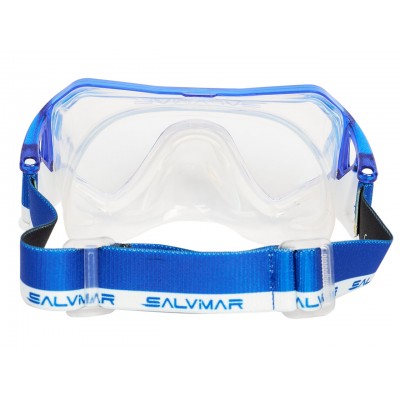 Маска Savimar HORIZON, прозрачный силикон/синяя рамка