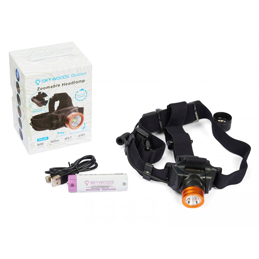 Налобный фонарь SKYWOODS CHIMERA, 600 люмен, до 100 часов на одной зарядке Налобный фонарь SKYWOODS CHIMERA, 600 люмен, до 100 часов на одной зарядке