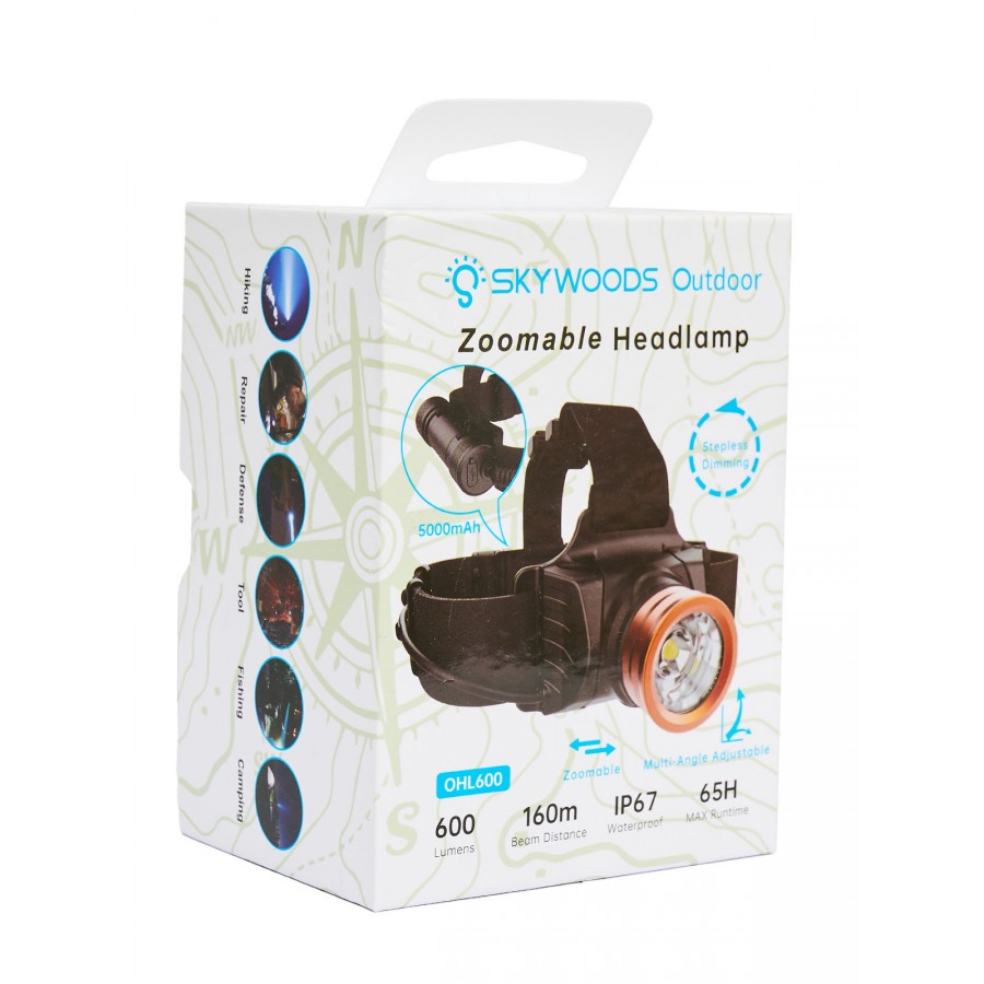 Налобный фонарь SKYWOODS CHIMERA, 600 люмен, до 100 часов на одной зарядке Налобный фонарь SKYWOODS CHIMERA, 600 люмен, до 100 часов на одной зарядке