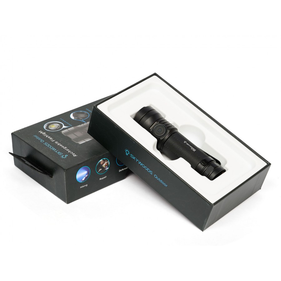 Ручной фонарь SKYWOODS MYSTIC, 1000 люмен, USB-Type C, холодный свет, IP67