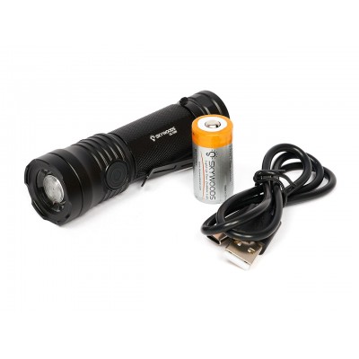 Ручной фонарь SKYWOODS MYSTIC, 1000 люмен, USB-Type C, холодный свет, IP67