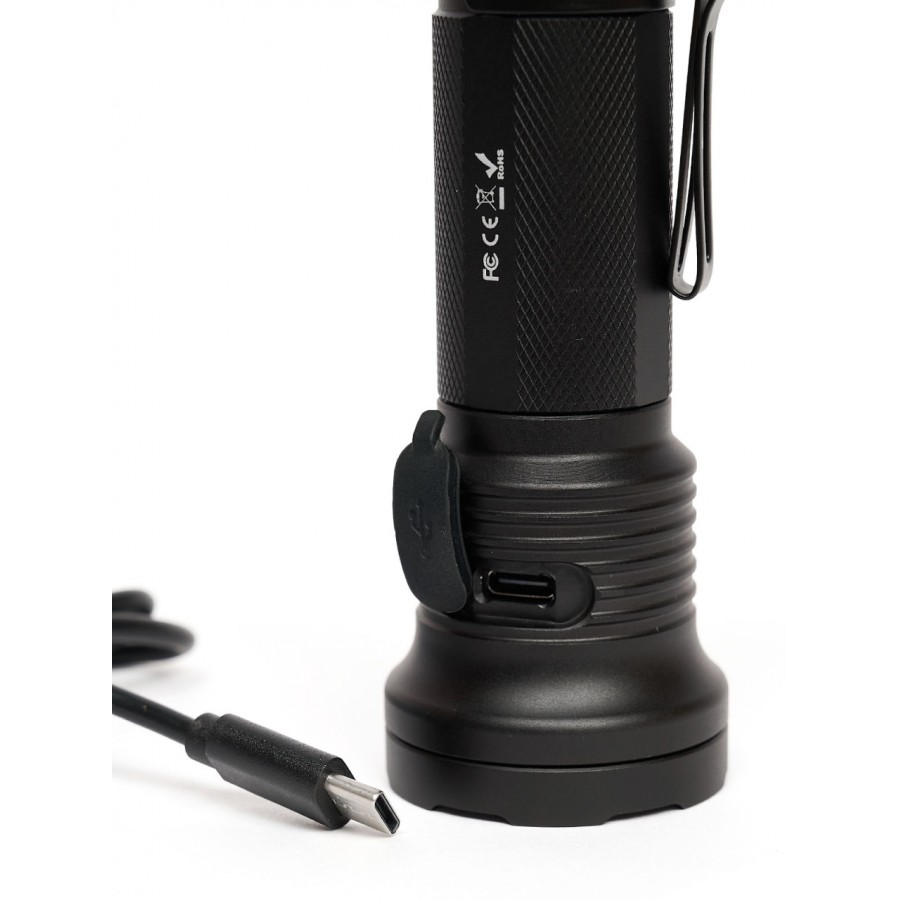 Ручной фонарь SKYWOODS MYSTIC, 3000 люмен, USB-Type C, холодный свет, IP67