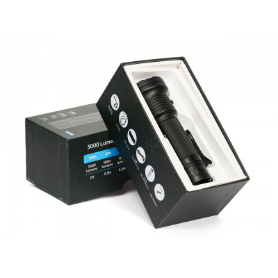 Ручной фонарь SKYWOODS MYSTIC, 3000 люмен, USB-Type C, холодный свет, IP67