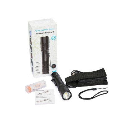 Ручной фонарь SKYWOODS TACTIC, 1800 люмен, USB-Type C, холодный свет, IP67