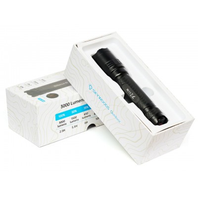 Ручной фонарь SKYWOODS TACTIC, 3000 люмен, USB-Type C, холодный свет, IP67