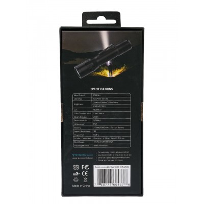 Ручной фонарь SKYWOODS WILD, 2500 люмен, USB-Type C, холодный свет, IP67