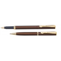 Набор Pierre Cardin PEN&PEN: ручка шариковая + роллер. Цвет - коричневый. Упаковка Е или E-1 Набор Pierre Cardin PEN&PEN: ручка шариковая + роллер. Цвет - коричневый. Упаковка Е или E-1