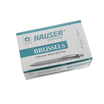 Шариковая ручка Hauser Brussels, серая, алюминий