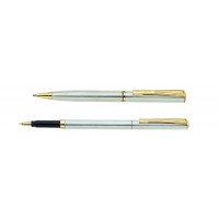 Набор Pierre Cardin PEN&PEN: ручка шариковая + роллер. Цвет - стальной. Упаковка Е или E-1