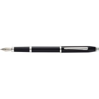 Перьевая ручка Cross Century II Black lacquer, черный лак с отделкой родием, перо F