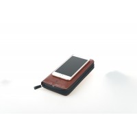 Кошелек Pierre Cardin с рower bank, коричневый, 20,5 х 11,0 х 3,0 см