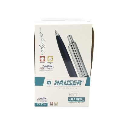 Шариковая ручка Hauser Half Metal, металл+пластик, в дисплее