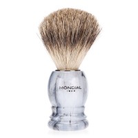 Помазок для бритья Mondial, пластик, ворс барсука, рукоять - цвет серый