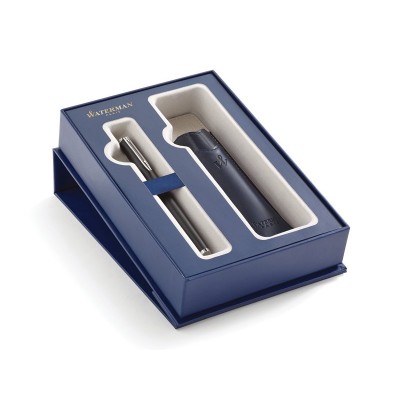 Подарочный набор Waterman: Перьевая ручка Waterman Hemisphere MBlk CT с чехлом из эко-кожи