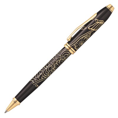 Ручка-роллер Cross Townsend Year of the Dog, цвет - черный, золотистый