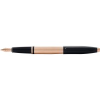 Перьевая ручка Cross Calais Brushed Rose Gold Plate and Black Lacquer, перо M