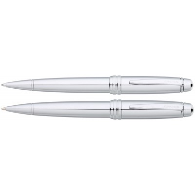 Набор Cross Bailey Chrome: шариковая ручка и механический карандаш 0.7мм. Цвет - серебристый.