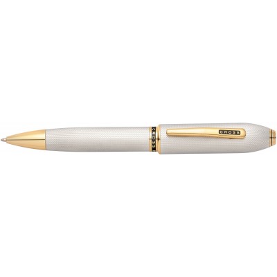 Шариковая ручка Cross Peerless 125. Цвет - платиновый/позолота