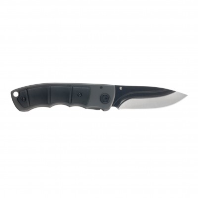 Нож складной Stinger, 80 мм (чёрно-серебристый), материал рукояти: алюминий (серо-чёрный)
