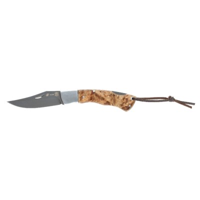 Нож складной Stinger, 92 мм (серебристый), рукоять: сталь/дерево, картонная коробка
