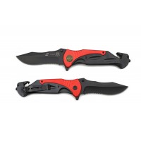 Нож складной Stinger, 159 мм, рукоять: алюминий, (чёрный/красный), с клипом, подарочная коробка