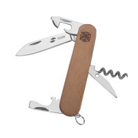 Нож перочинный Stinger, 90 мм, 10 функций, материал рукояти: древесина сапеле, в блистере